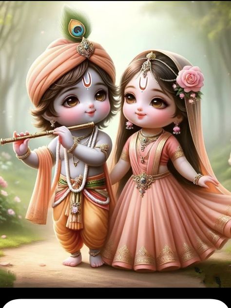 Cute Radha Krishna, Cute Radha, Unique Radha Krishna Images, Baby Radha Krishna Images, Krishna Pic, Little Kanha Ji Images, Cute Pics For Dp, Wedding Illustration Card, Wallpaper Photo Gallery