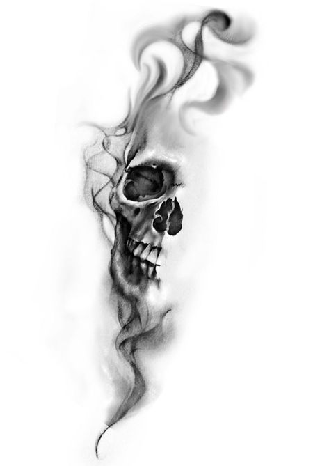 Skull Tattoo Designs Men, Fading Skull Tattoo, Smoky Skulls Tattoo, Masculine Skull Tattoo, Skull Men Tattoo, Chest Tattoo Female Skull, Cool Skull Tattoos Men, Screaming Skull Tattoo, Skull Tattoo Sleeve For Men