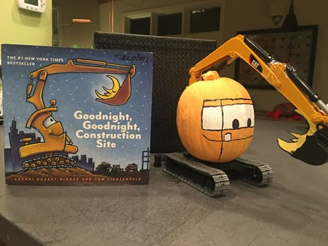 Construction Pumpkin Carving, Blippi Pumpkin, Construction Pumpkin, Book Character Pumpkin Painting, Story Pumpkin Project, Airplane Pumpkin, Book Pumpkin Project, Storybook Pumpkin Ideas For Boys, Character Book Pumpkin Ideas