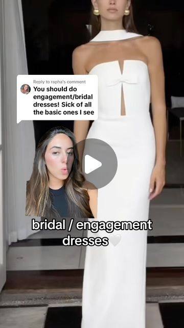 @blakeevinn on Instagram: "non basic but still sophiaticated bridal / engarment dresses🤍 

🔗shopmy -> shelves -> bridal shop

 #weddingdresses #bride #bridaltiktok #gown #bridallook #bridalwear #receptionlook #bridesmaid #wedding #weddingseason #bridaldress #weddingdress #greenscreen" Zodiac Wedding Dresses, Basic Wedding Dresses, Zodiac Wedding, Basic Wedding, Reception Look, Engagement Dresses, Bridesmaid Wedding, Bridal Shop, Bridal Looks