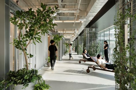 Gallery of Biophilic Offices: Landscape and the Working Environment - 28 Innovation Center, Schematic Design, Green Office, Innovation Centre, Green Design, Yokohama, Office Building, Interior Design Trends, Public Space