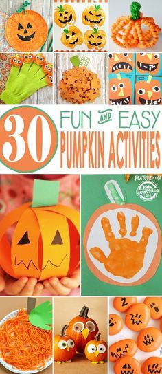 30 Easy Pumpkin Activities for Kids! Fall activities for preschoolers and toddlers. Pumpkin Activities For Kids, Pumpkin Crafts For Kids, Fall Preschool Activities, Pumpkin Activities, October Crafts, Autumn Activities For Kids, Toddler Snacks, Fall Crafts For Kids, Diy Spring