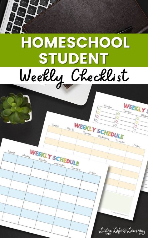 Homeschool Student Weekly Checklist Homeschool Weekly Checklist, How To Be Responsible, Homeschool Checklist, Homeschool Student Planner, Homeschool Organization Ideas, Curriculum Planner, Student Weekly Planner, Homeschool Calendar, Weekly Checklist