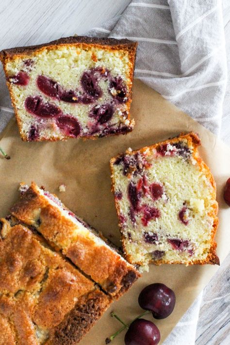 Cherry Pound Cake | Dough-Eyed Cherry Pound Cake Recipes, Cherry Pound Cake, Cake Recipe Easy, Pound Cake Recipes Easy, High Altitude Baking, Almond Pound Cakes, Pound Cake Recipe, Pound Cakes, Cherry Recipes