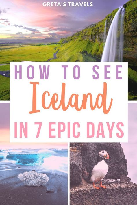 How to See Iceland in 7 Epic Days. Iceland one week itinerary #iceland #icelandtravel Iceland Bucket List, Things To Do In Iceland, Iceland Vacation, Iceland Travel Guide, Iceland Travel Tips, Trip To Iceland, Iceland Itinerary, Iceland Road Trip, Iceland Photography