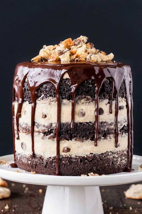 Chocolate Chip Cookie Dough Cake, Cookie Dough Filling, Cookie Dough Frosting, Cookie Dough Cake, Cookie Dough Truffles, High Hat, Chocolate Chip Cake, Decadent Chocolate Cake, Best Chocolate Cake