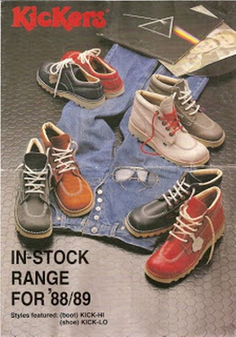 14 Back to School items every child of the '80s will remember - Liverpool Echo Shoes From The 80s, 80s School Bag, 80s Shoes 1980s Style, Kickers Jumper, Kickers Platform, Kickers School Shoes, Kickers Shoes, Football Casual Clothing, Kickers Boots