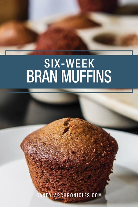 Six-Week Bran Muffins loaded with plumb raisins, a hint of molasses and buttermilk to keep them as moist as ever, is a breakfast staple in our family. A recipe that stores beautifully in the fridge and will make you a hit when you serve your family fresh, straight-from-the-oven muffins anytime they show up. via @Candy Jar Chronicles Buttermilk Bran Muffins, Bran Muffin Mix, Refrigerator Bran Muffins, Raisin Bran Muffin Recipe, All Bran Muffins, Raisin Bran Muffins, Prune Recipes, Bran Muffin, Molasses Muffins