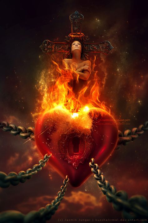 Burning Heart by kuschelirmel on deviantART The Shape, On Fire, Deviantart, Art