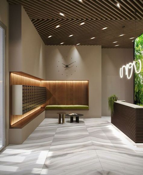 Mailroom Interior Design, Lobby Design Commercial, Door House Entrance, Residential Lobby Interior, Condo Lobby Design, Residential Lobby Design, Luxury Lobby Design, Entrance Lobby Design, Luxury Lobby