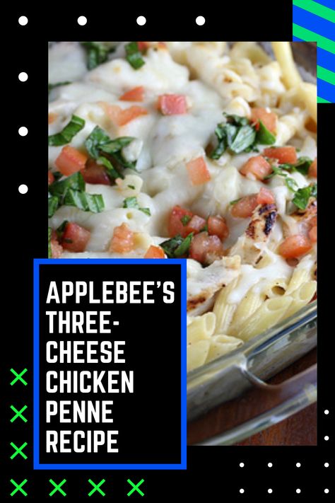 Applebees Alfredo Sauce, Three Cheese Chicken Penne, Chicken Comfort Food, Chicken Penne Recipes, Applebees Copycat Recipes, Chicken Penne, Chicken Skillet Recipes, Feed Me Seymour, Chicken Skillet