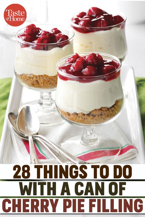 28 Things to Do with a Can of Cherry Pie Filling Cherry Cream Cheese Dessert, Cream Cheese Recipes Dessert, Cherry Cream Cheese, Cherry Recipes Dessert, Dessert Thermomix, Coconut Dessert, Cream Cheese Desserts, Cherry Desserts, Fruit Toppings