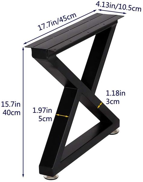 Metal Table Legs 16 Inch Desk Legs Heavy Duty Industrial Dining Table Legs Z Shape Coffee Table Legs DIY Iron Bench Legs, Furniture Legs(H16”xW17.7”, Set of 2) - - AmazonSmile Industrial Metal Table, Table Legs Diy, Metal Coffee Table Legs, Diy Table Legs, Metal Desk Legs, Steel Furniture Design, Legs Furniture, Iron Table Legs, Metal Furniture Legs