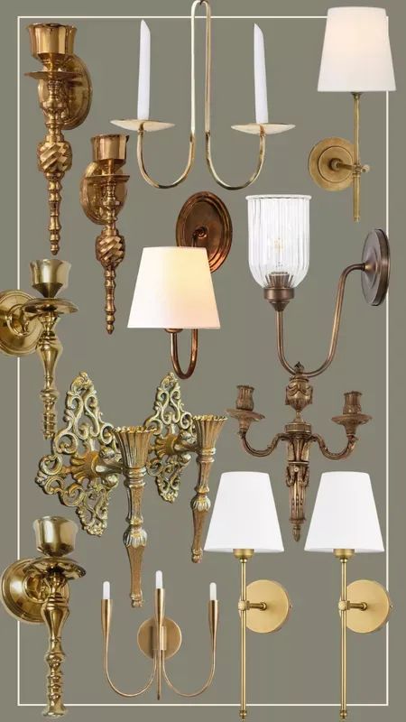 Candle Wall Sconces Living Room, Wall Scones Decor Ideas, Gold Candle Sconces, Wall Sconces Diy, Gold Wall Sconces, Vintage Candle Sconces, Inspirational Homes, Vintage Sconces, Wall Sconces Living Room