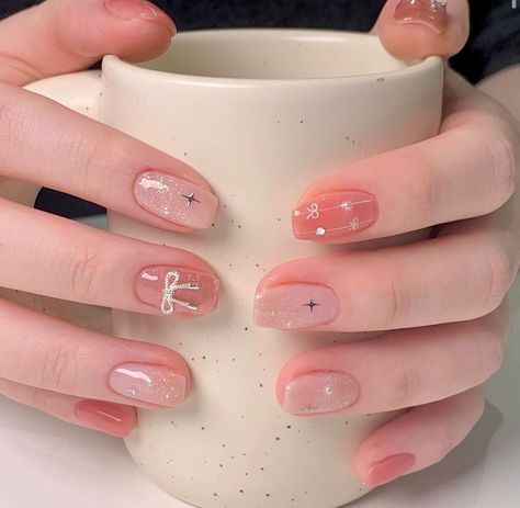 Hello Nails, Short Gel Nails, Simple Gel Nails, Blush Nails, Pretty Gel Nails, July Nails, Cute Gel Nails, Soft Nails, Short Nail Designs