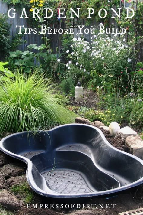 Small Backyard Ponds, Container Pond, Ponds For Small Gardens, Build A Garden, Pond Kits, Building A Pond, Backyard Pond, Garden Pond Design, Outdoor Ponds