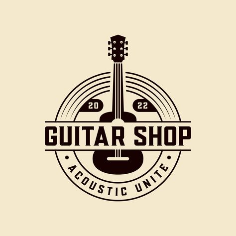 Download this Premium Vector about Premium Guitar Music Shop Vintage Logo and discover more Professional Graphic Resources on Freepik. #freepik #vector #guitar #guitarlogo #musicguitar #musicshop Photo Essay Examples, Guitar Logo, Art Plan, Site Plans, Music Shop, Essay Examples, Guitar Music, Guitar Shop, Retro Logo