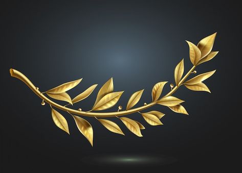 Vector graphics. golden laurel branch is... | Premium Vector #Freepik #vector #leaf #luxury #wreath #metal Greek Wreath, Laurel Vector, Vector Leaf, Gold Laurel Wreath, Golden Wreath, Laurel Branch, Laurel Wreath Logo, Ring Logo, Billionaire Life