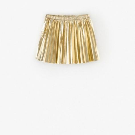 Zara Girls Pleated Metallic Skirt Metallic Pleated Skirt, Gold Skirt, Mini Gold, Metallic Skirt, Zara Girl, Zara, Skirt, Plus Fashion, Fashion Trends