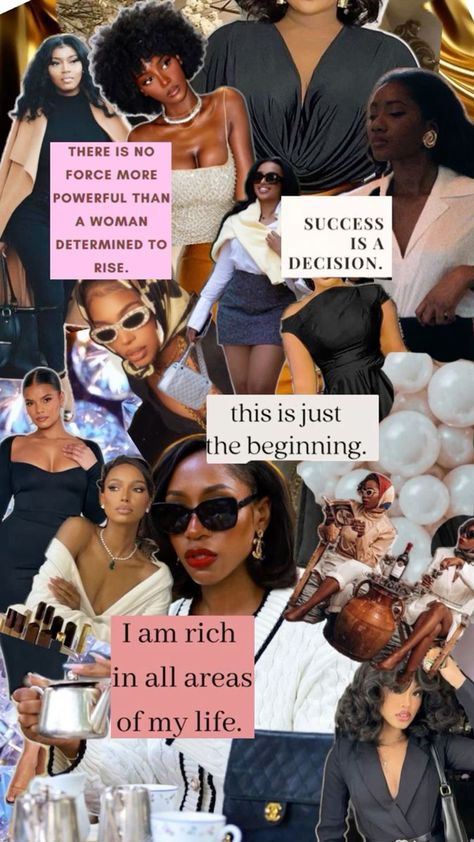 Black Successful Women, Black Woman Luxury, Affirmation For Women, Alex Hormozi, Black Success, Vision Board Collage, Women Lawyer, Vision Board Examples, Cycle Syncing