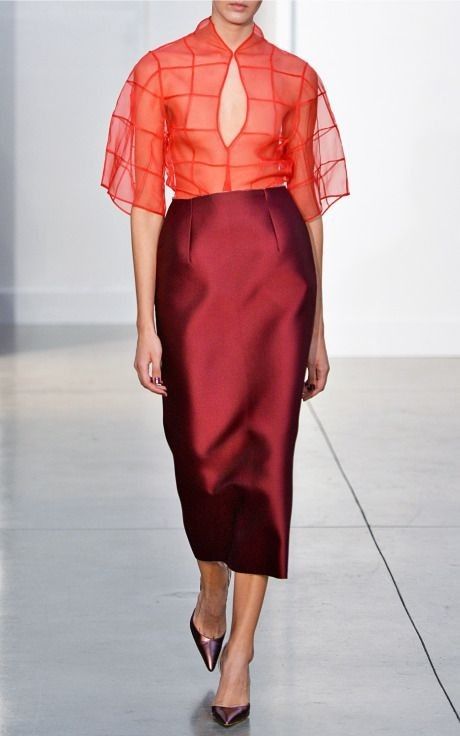 Organza Top Outfit, Barbara Casasola, Organza Top, Top Outfit, Futuristic Fashion, Silk Organza, Looks Style, Summer 2014, Fashion Details