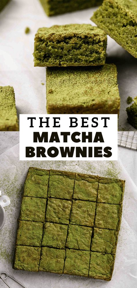 These fudge matcha green tea brownies are the perfect matcha dessert. Made with white chocolate and matcha powder to get a depth of flavor and richness like no other. Brownie Texture, Matcha Recipe Baking, Matcha Dessert Recipes, Matcha Baking, Matcha Brownies, Green Tea Dessert, Lifestyle Of A Foodie, Matcha Green Tea Recipes, Green Tea Matcha