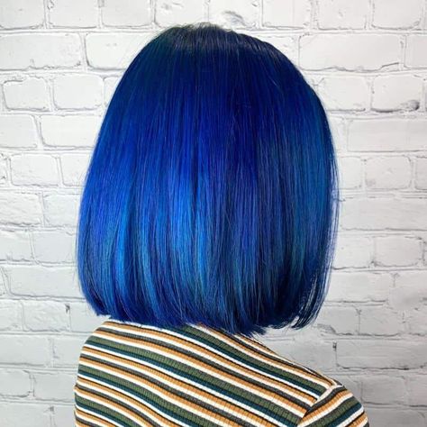 Denim Blue Hair, Electric Blue Hair, Midnight Blue Hair, Bright Blue Hair, Very Short Pixie Cuts, Very Easy Hairstyles, Wild Hair Color, Blue Bob, Blue Combination