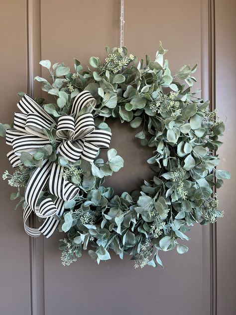 Excited to share this item from my #etsy shop: Everyday Eucalyptus Wreath for Front Door, Year Round Wreath, Greenery Front Door Decor, Farmhouse Decor, Mother's Day Wreath, Gift for Her Wreaths For Front Door Everyday, Front Door Decor Farmhouse, Valentine Door Decorations, Wreath Greenery, Indoor Wreath, Mothers Day Wreath, Eucalyptus Wreath, Year Round Wreath, Round Wreath