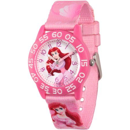 Ariel Pink, Disney Belle, Disney Princess Belle, Disney Princess Ariel, Princess Ariel, Pink Plastic, Disney Jewelry, Disney Kids, Telling Time