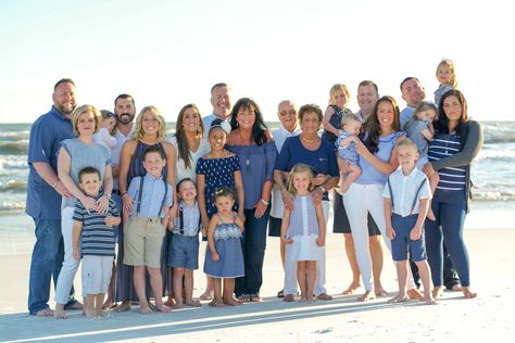 Blue White Gray Family Photos, Extended Family Photo Outfits Blue, Blue White And Khaki Family Photo, Blue And White Beach Pictures Family, Blue And White Family Pictures, Blue And White Family Photo Outfits, Blue Family Pictures Outfits, Family Beach Pictures Outfits Color Schemes, Beach Photo Outfit Ideas