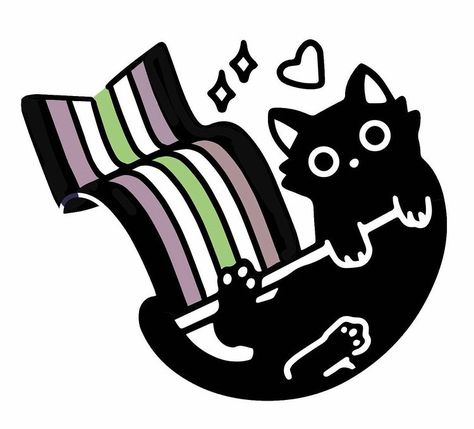 Agender Flag, Agender Pride, Cat Attack, Flag, Kitty, Instagram, Black