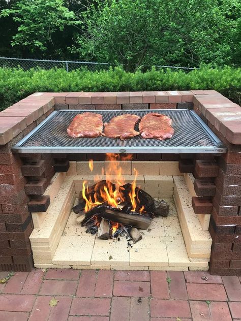 Outdoor Grill Diy, Fire Pit Decor, Outdoor Grill Station, Outdoor Barbeque, Outdoor Bbq Kitchen, Backyard Kitchen, Outdoor Kitchen Patio, Furniture Table, Furniture Plans Free