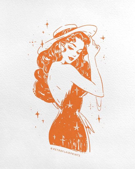 Here’s another little drawing! ✨ 🤠 - - #disco #artprint #artprints #etsy #smallbusiness #illustration #illustrationartists #illustrator… | Instagram Retro Cowgirl Art, Vintage Style Illustration, Disco Illustration Art, Pin Up Drawings Vintage, Retro Illustration Graphics, Cowgirl Illustration, Woman Drawings, Pinup Drawing, Women Silhouette