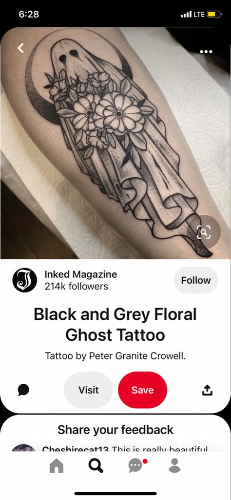 Ghost With Sunflower Tattoo, Ghost And Flower Tattoo, Floral Ghost Tattoo, Ghost Tattoo, Sunflower Tattoos, Gothic Tattoo, Arm Sleeve Tattoos, Inked Magazine, Sunflower Tattoo