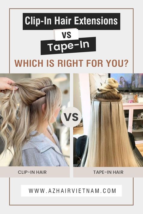 Explore the differences between clip-in and tape-in hair extensions to find the best option for your lifestyle and hair goals. Our comprehensive guide covers the pros, cons, installation, and maintenance to help you decide. Explore Now! Clip In Extension Placement, Diy Clip In Hair Extensions, Extension Placement, Easy Hair Extensions, Hair Company, Hair Tape, Hair Blog, Clip In Hair, Easy Hair