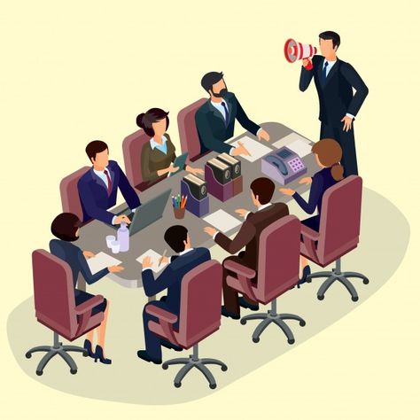 Vector illustration of 3D flat isometric people. The concept of a business leader, lead manager, CEO. Free Vector Isometric People, Business Cartoons, Drawing Software, Free Vector Illustration, Reference Letter, Illustration Art Drawing, Cute Wallpaper For Phone, Logo Illustration, Business Meeting