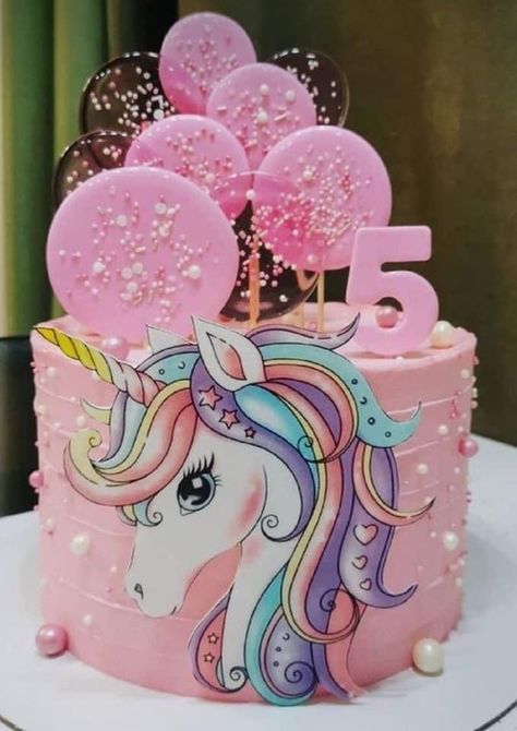 Unicorn Theme Cake Design, Birthday Cake For Daughter, Unicorn Cake Design, Unicorn Birthday Party Cake, Cake Designs For Girl, Purple Cakes Birthday, Little Pony Cake, Pony Cake, Unicorn Themed Birthday Party