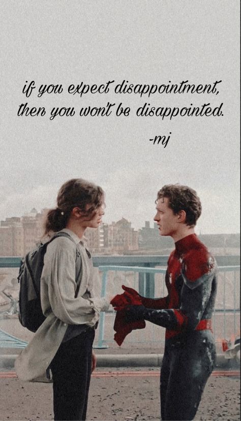 Spiderman Wallpaper Quotes, Spiderman Captions, Peter And Mj Wallpaper, Quotes From Spiderman, Tom Holland Quotes, Mj Quotes Spiderman, Spiderman Quotes, Spider Man Quotes Inspirational, Marvel Qoute Wallpaper