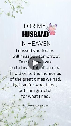 22K views · 997 reactions | For my husband in heaven 🕊️💙 | My Husband In Heaven Miss My Husband In Heaven, Missing My Husband In Heaven Quotes, Happy Anniversary In Heaven Husband, My Husband In Heaven, Husband In Heaven, Missing My Husband, Heaven Quotes, I Am Grateful, Happy Anniversary