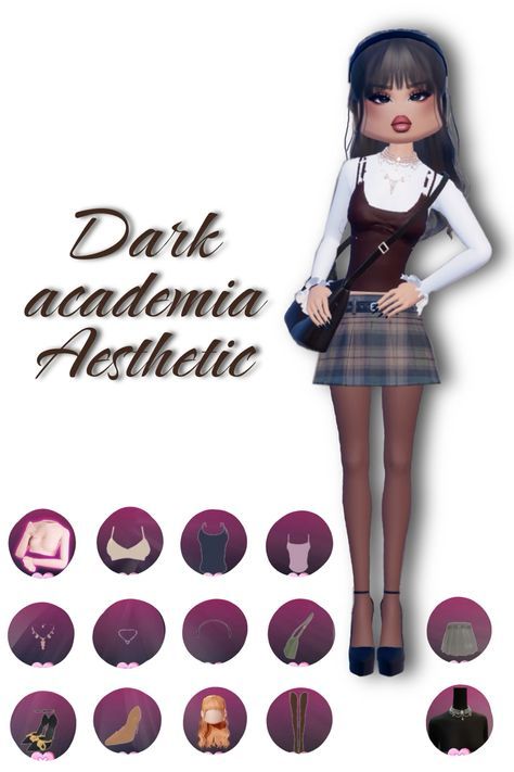 Roblox Academia Outfits, Dti Roblox Theme Dark Academia, Dark Academia Dti Outfit Non Vip, Dress To Impress Roblox Game Outfit Ideas Theme Dark Academia, Dti Skirts Codes, Dti Roblox Dark Academia, Dti Roblox Back To School, Di Dark Academia, Dress To Impress Roblox Dark Academia