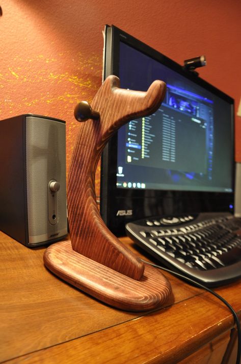 THE DIY HEADPHONE STAND THREAD | Page 56 | Headphone Reviews and Discussion - Head-Fi.org Diy Headphones Stand, Wooden Headphone Stand, Headphones Holder Wood, Diy Headphone Stand, Headphones Stand Wood, Audio Stand, Diy Headphones, Ikea Rug, Ikea Drawers