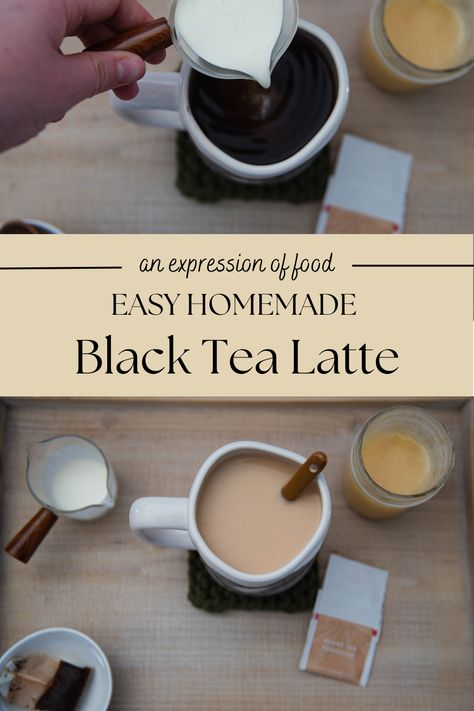 This easy to make 3 ingredient black tea latte is rich, creamy, and flavorful! It’s sure to be a hit, and it couldn’t be simpler to make. It comes together in less than 5 minutes. Not to mention it tastes so good it might just take the place of your morning coffee! Black Tea Drinks Recipes, Hot Black Tea Recipes, Black Tea Drinks, Black Tea Latte Recipe, Black Tea Latte, Frother Recipes, Black Tea Benefits, Drinking Healthy, Black Tea Recipe