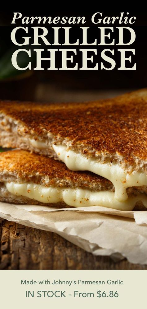 Elevate your classic grilled cheese with a golden crust and a burst of savory parmesan and garlic flavors. Garlic Grilled Cheese, Classic Grilled Cheese, Butter Bread, Grilled Cheese Sandwich, Slice Of Bread, Shredded Mozzarella, Vegetarian Cheese, Garlic Butter, Grilled Cheese