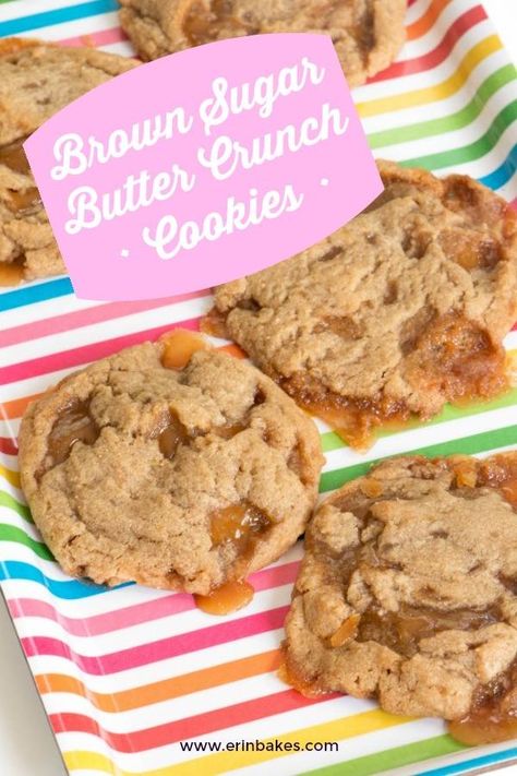 Butter Crunch Cookies, Crunch Cookies, Brown Sugar Butter, Butter Crunch, Homemade Toffee, Brown Sugar Cookies, Tips And Advice, Cookie Bars, Monster Cookies