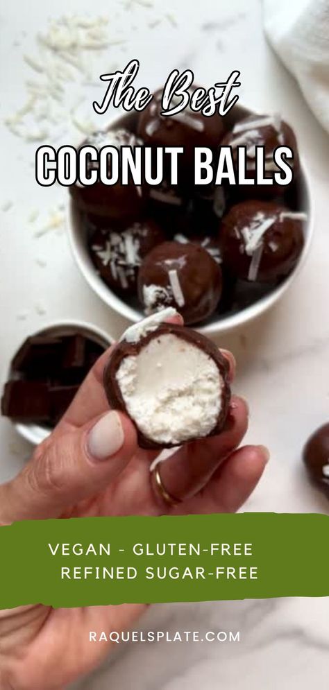 If you like Almond Joy or Bounty Balls candy bars, you sure will love these. Made with healthy and wholesome ingredients, gluten-free and refined sugar free, these will definitely be a crowd pleaser! Coconut Balls, Vegan Coconut, Almond Joy, Candy Bars, Chocolate Coconut, Crowd Pleaser, Shredded Coconut, You Sure, Refined Sugar Free