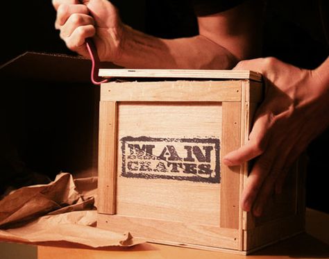 A Present You Need a Crowbar to Open? Behold, Man Crates! Best Gifts For Guys, Man Crates, Birthday Care Packages, Coupons For Boyfriend, Gifts For Guys, White Elephant Gifts Exchange, Concrete Bricks, Best Gifts For Him, First Anniversary Gifts