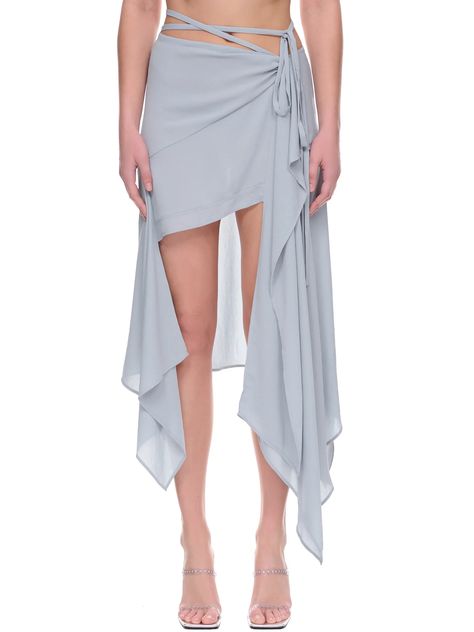 acne studios Skirt Draping, Ruffle Mini Skirt, Draped Dress, Ruffle Skirt, Mini Skirt, Acne Studios, Light Blue, Mini Skirts, Acne