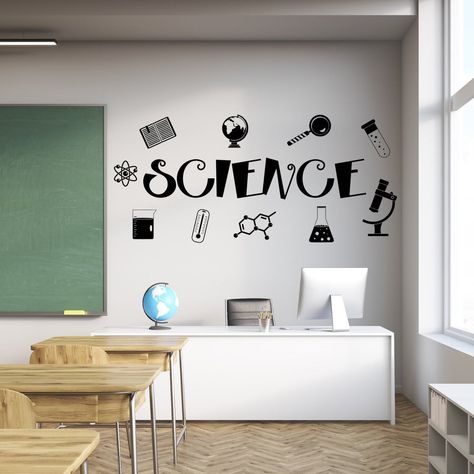 Science vinyl wall decal for classroom Classroom Decoration Ideas, Rumah Minecraft Sederhana, Science Room, Science Classroom Decorations, Diy Classroom Decorations, Teacher Classroom Decorations, Science Teacher Gifts, Classroom Decor Themes, Diy Classroom