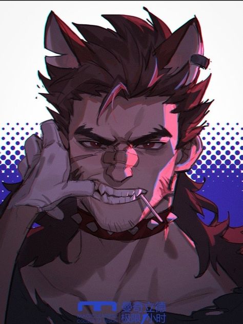 Barbarian Character Design Male, Canine Teeth, Hybrid Art, Werewolf Art, Anime Guys Shirtless, Character Design Male, Character Sketch, Gay Art, Sketchbook Art Inspiration