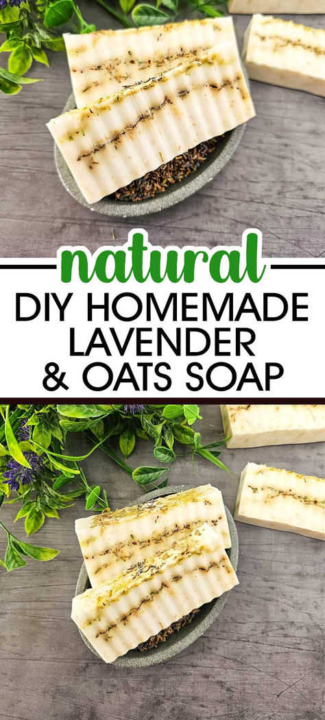 How To Make Natural Homemade DIY Lavender Soap Homemade Non Toxic Bar Soap, Diy Lavender Soap, Homemade Soap With Herbs, Diy Soap Lavender, Lavender Goat Milk Soap, Natural Homemade Soap, Homemade Soap Bars, Bubbly Bar, Handmade Natural Soaps